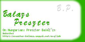 balazs preszter business card